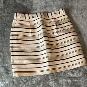 J. Crew Gold and Black Striped Mini Skirt